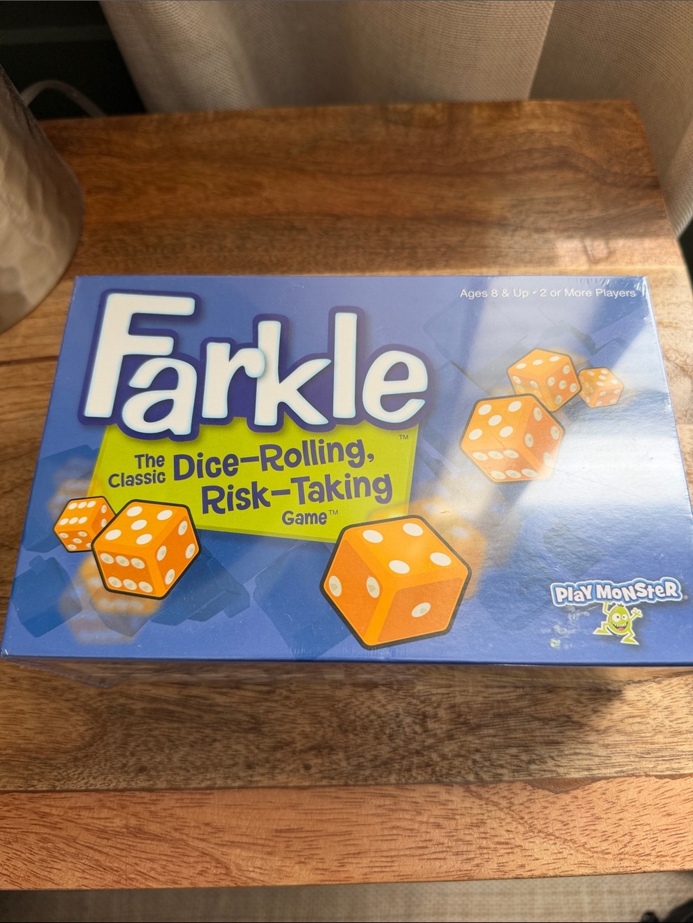 Farkle Dice-Rolling Risk-Taking Board Game - Blue & Orange Box